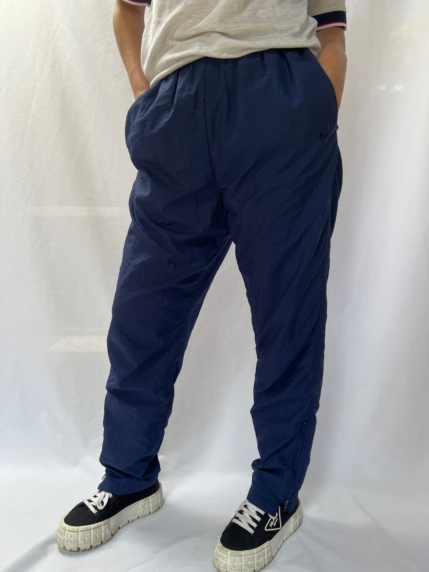 90's Nike Navy Nylon Pants - M