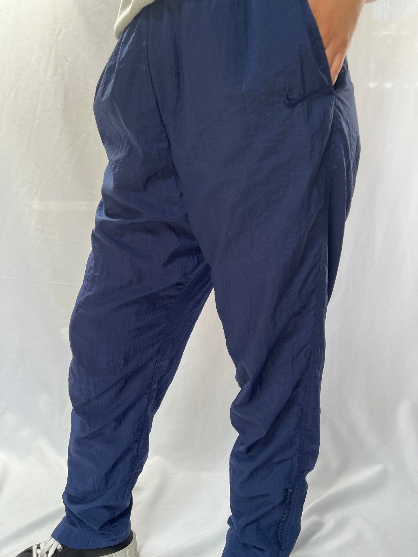90's Nike Navy Nylon Pants - M