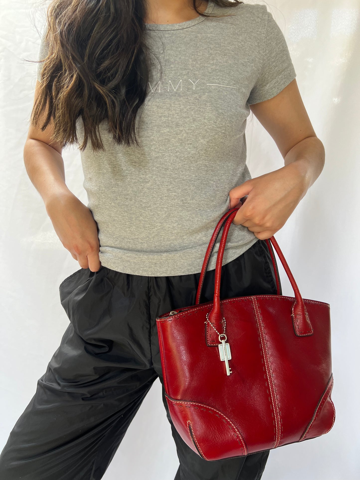 Red Leather Fossil Handbag