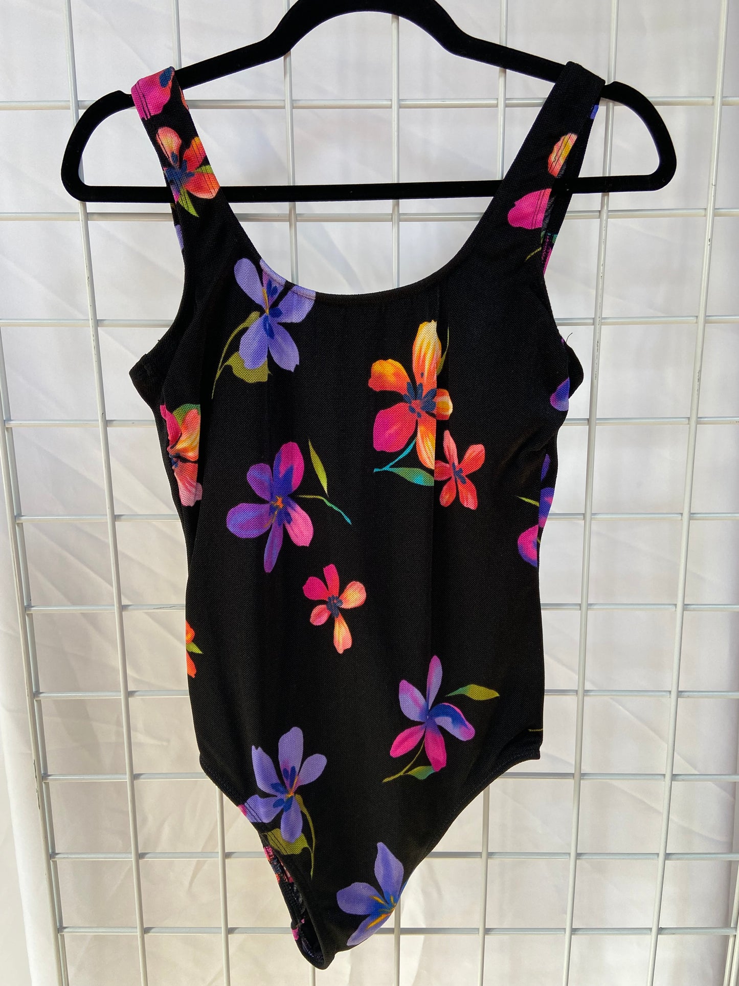 Black Floral One-Piece Swimsuit - S/M