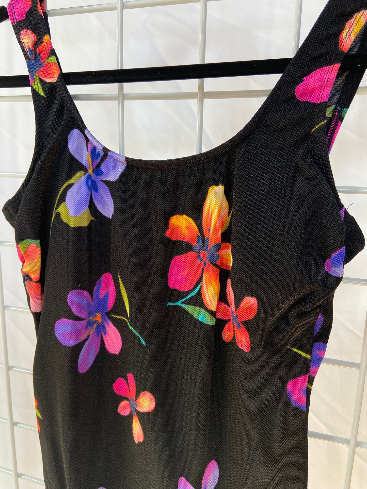 Black Floral One-Piece Swimsuit - S/M
