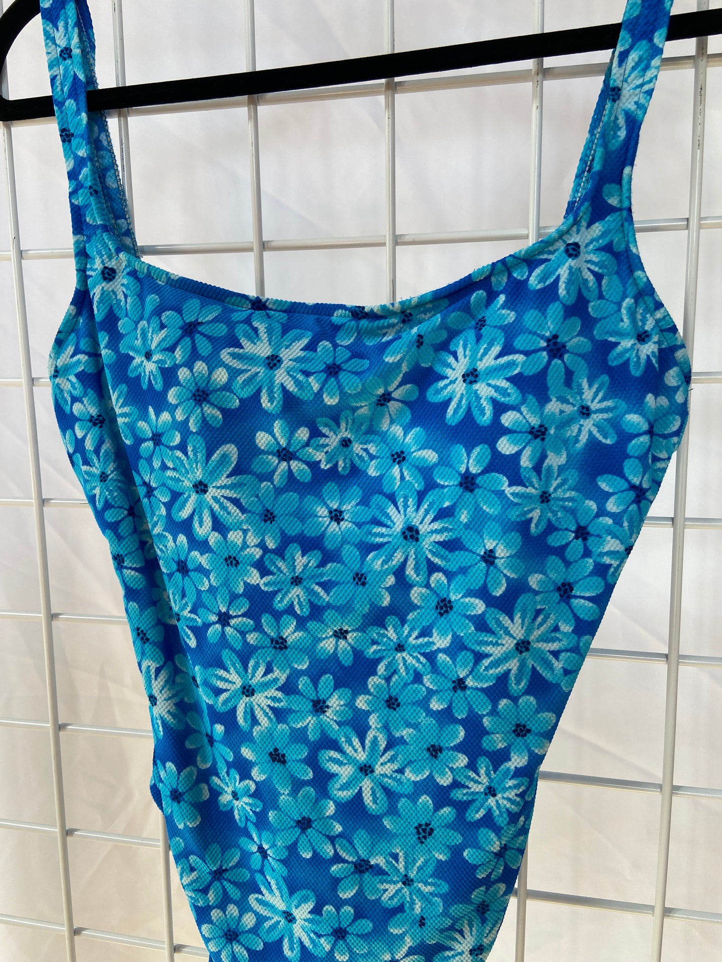 Blue Floral One-Piece Swimsuit - S/M
