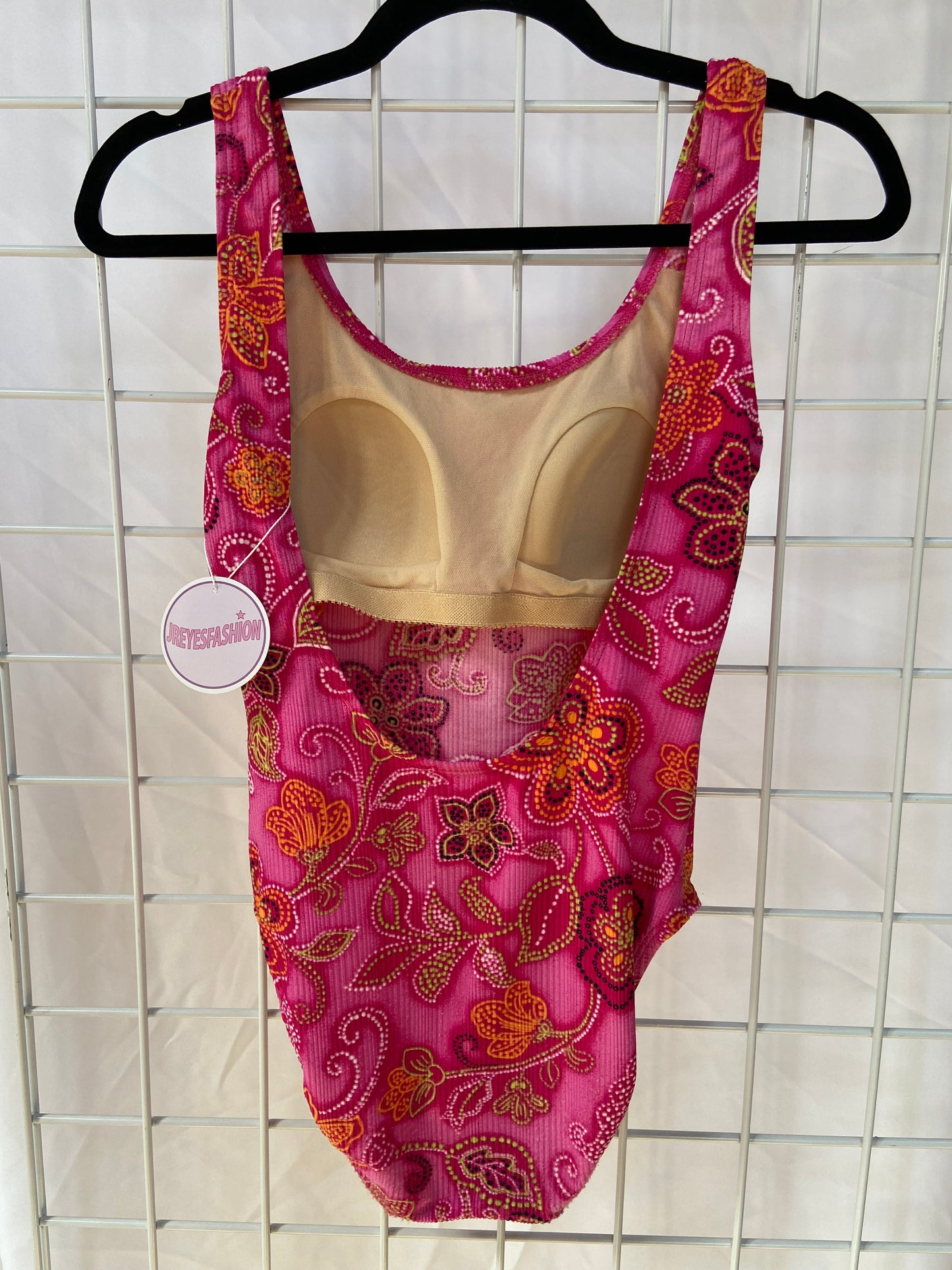 Pink Floral One-Piece Swimsuit - S/M