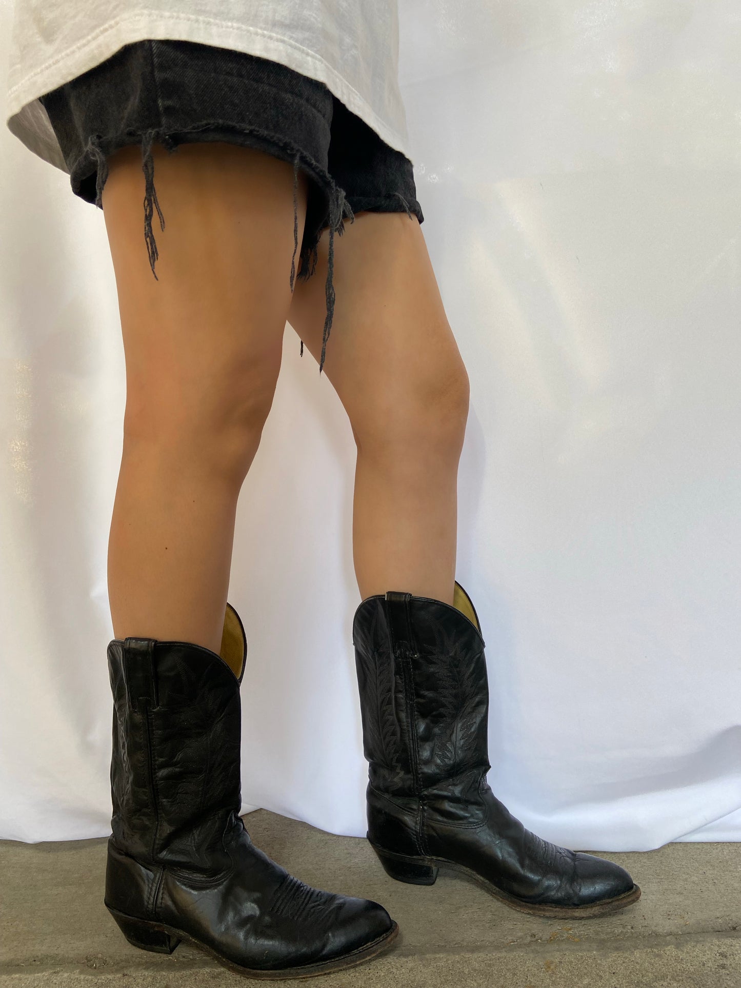 Black Cowboy Boots - 7.5/8