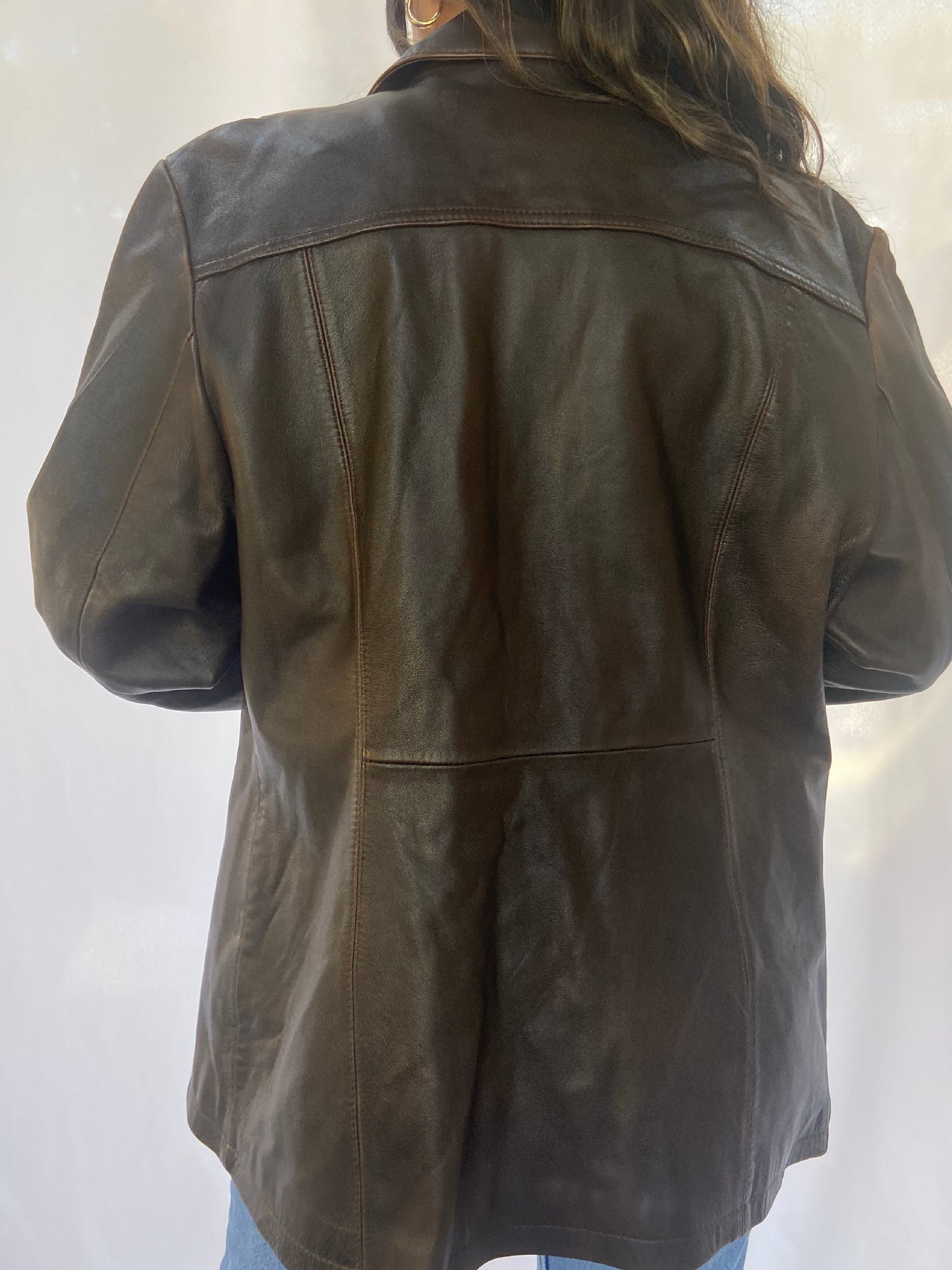 Brown Leather Jacket - L