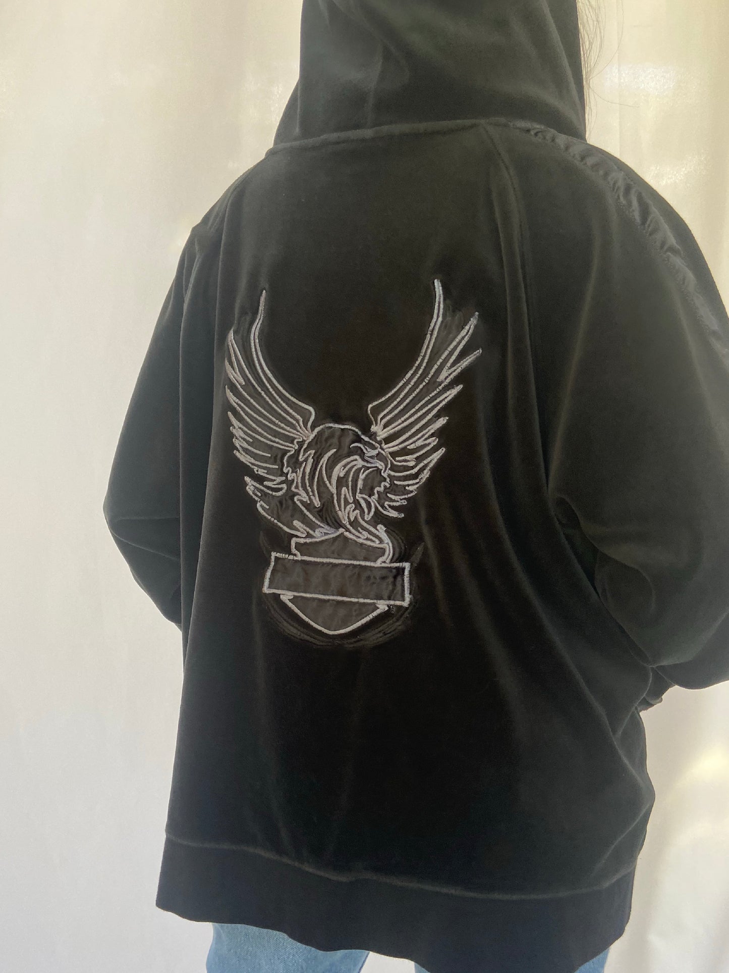Harley Davidson Velour Zip-Up Jacket - 2XL