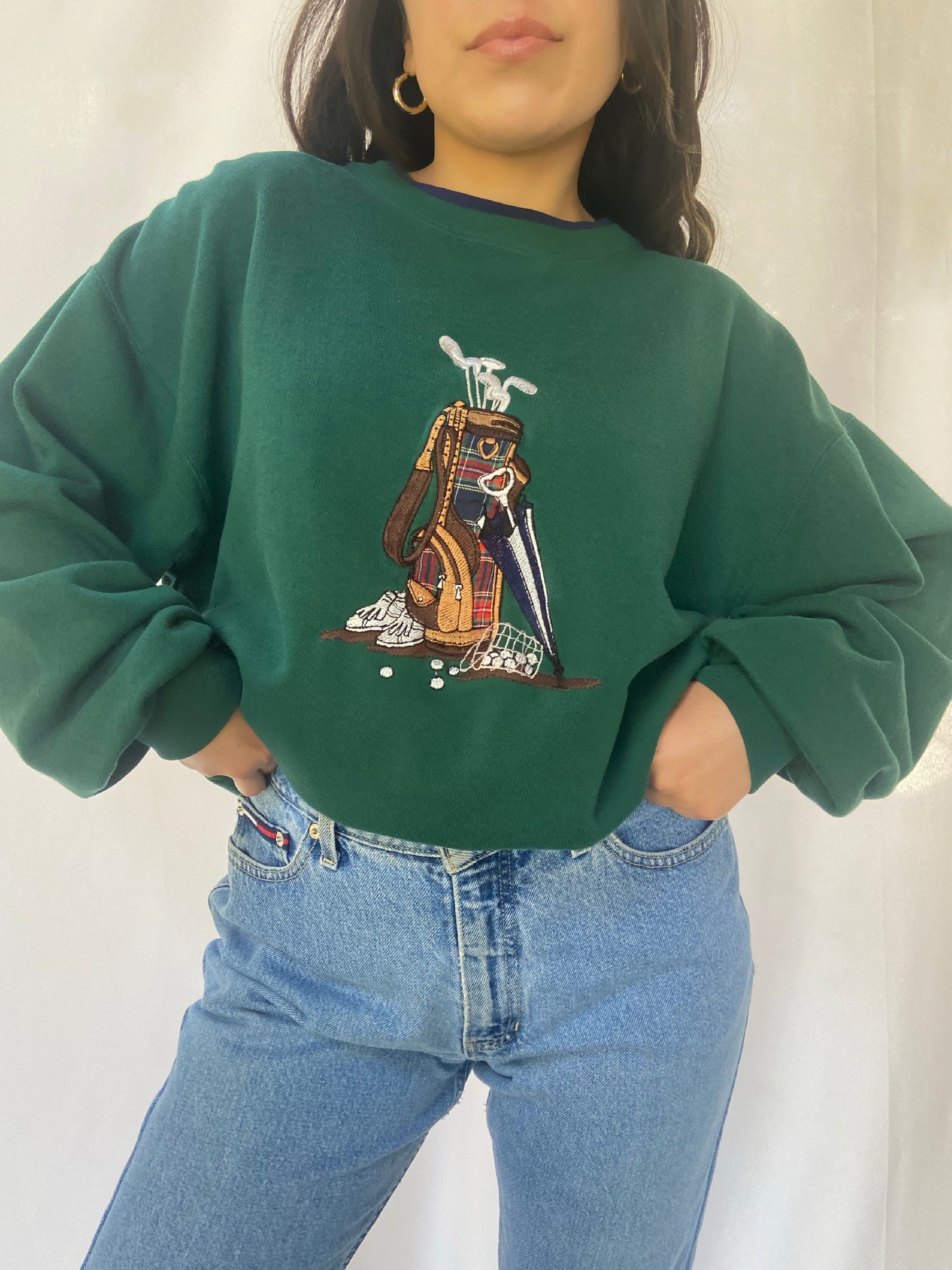 Green Golfing Crewneck - Large