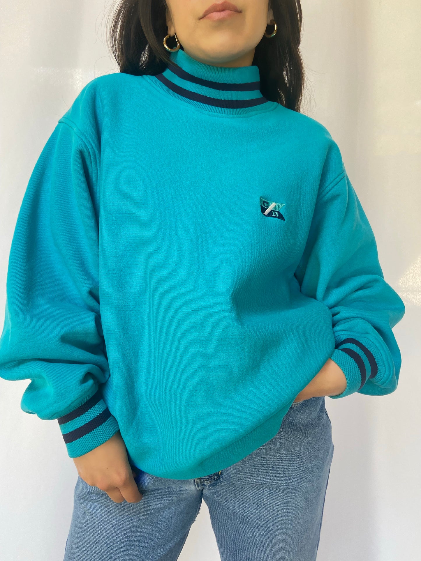 Teal Cutter & Buck Crewneck - M
