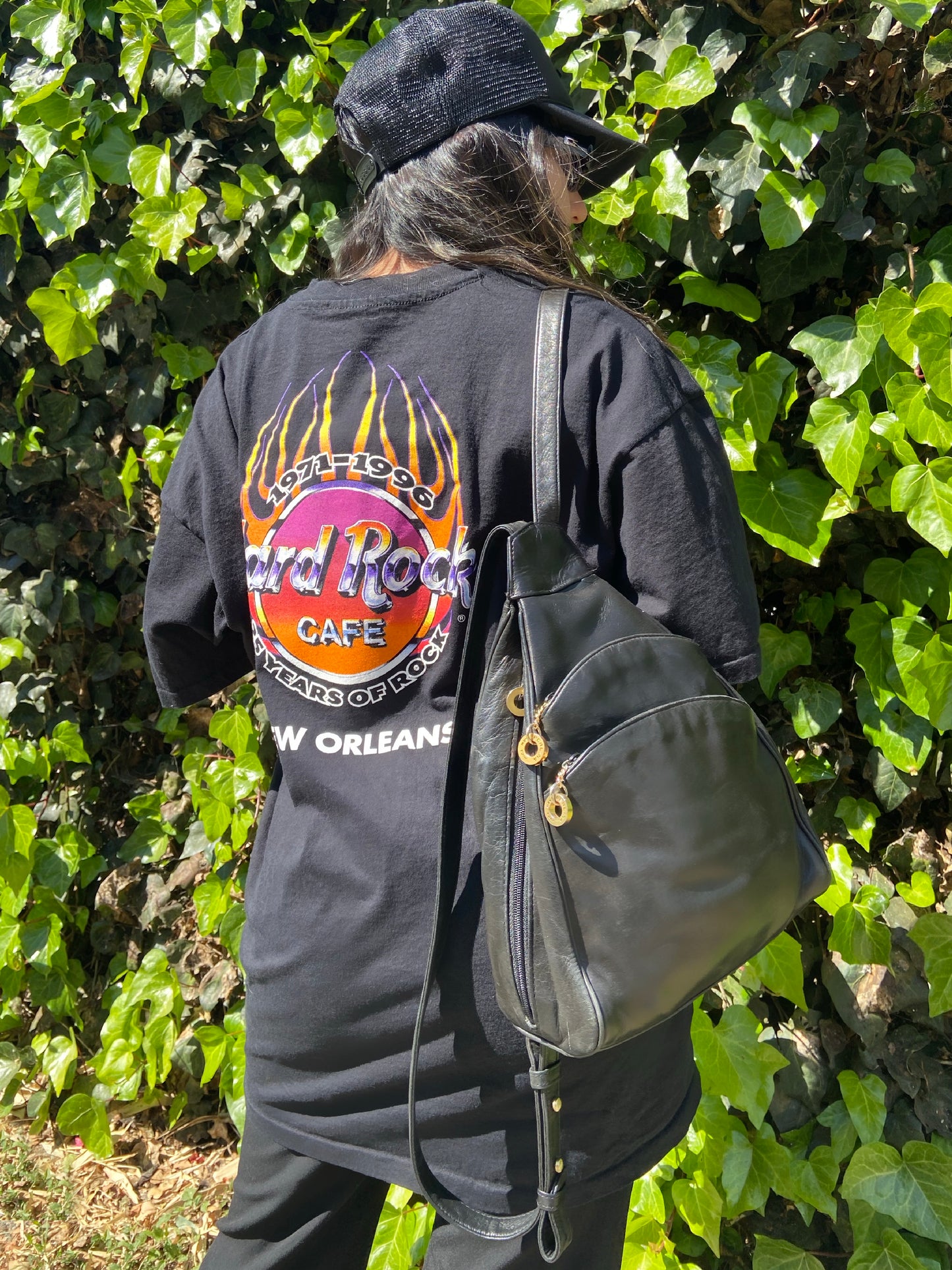 Black Leather Backpack