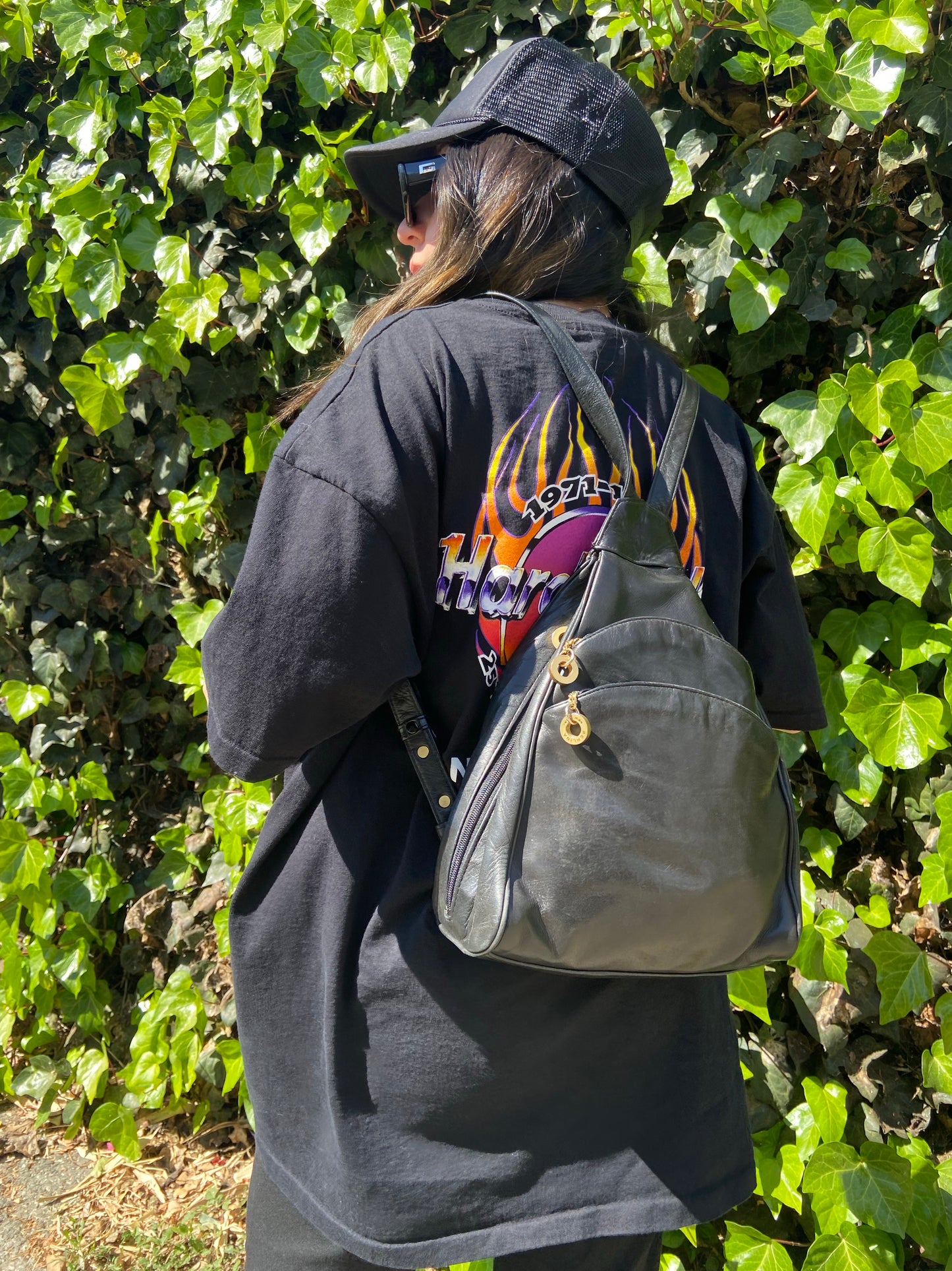 Black Leather Backpack