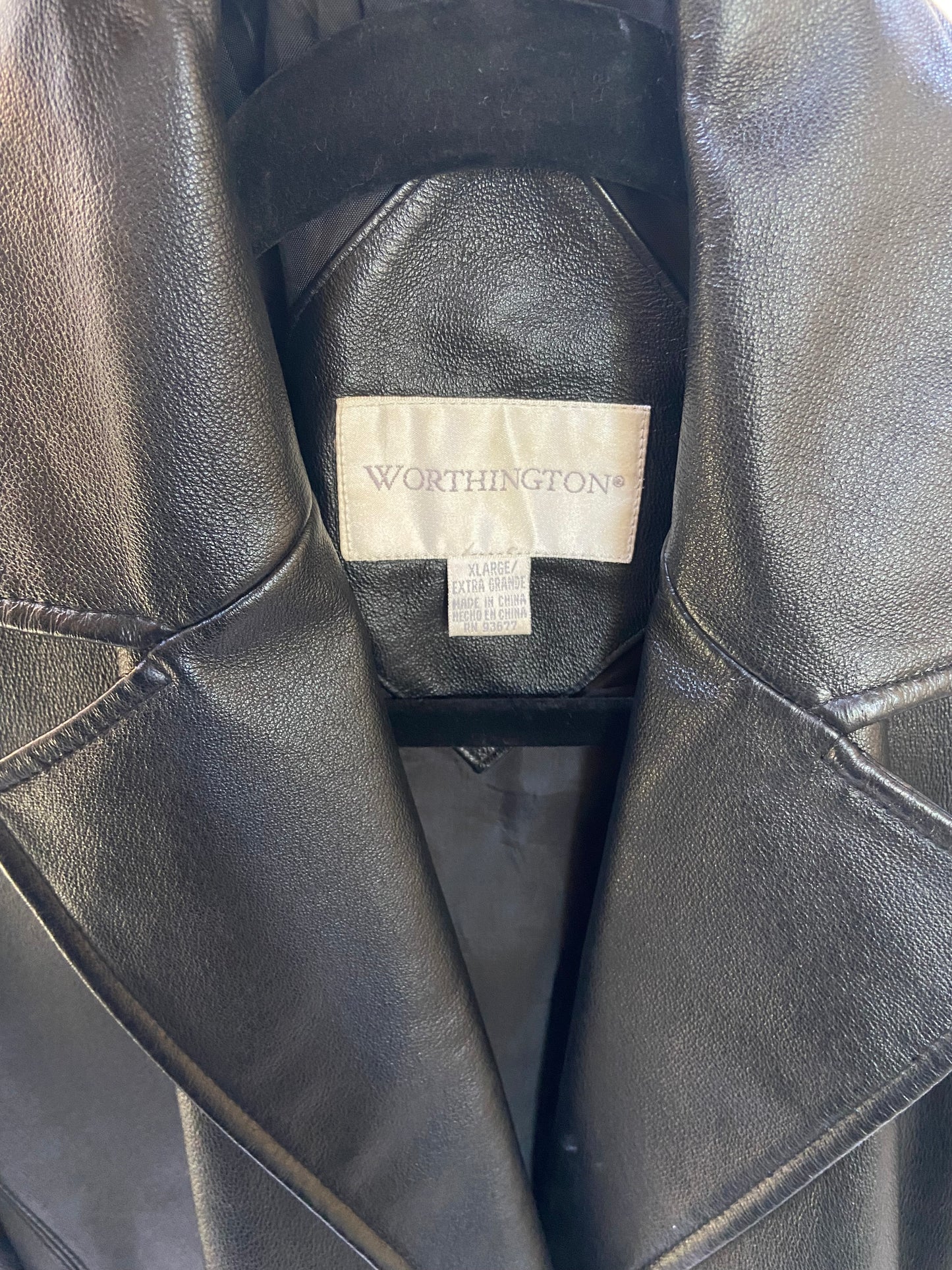 Black Worthington Leather Jacket - XLarge