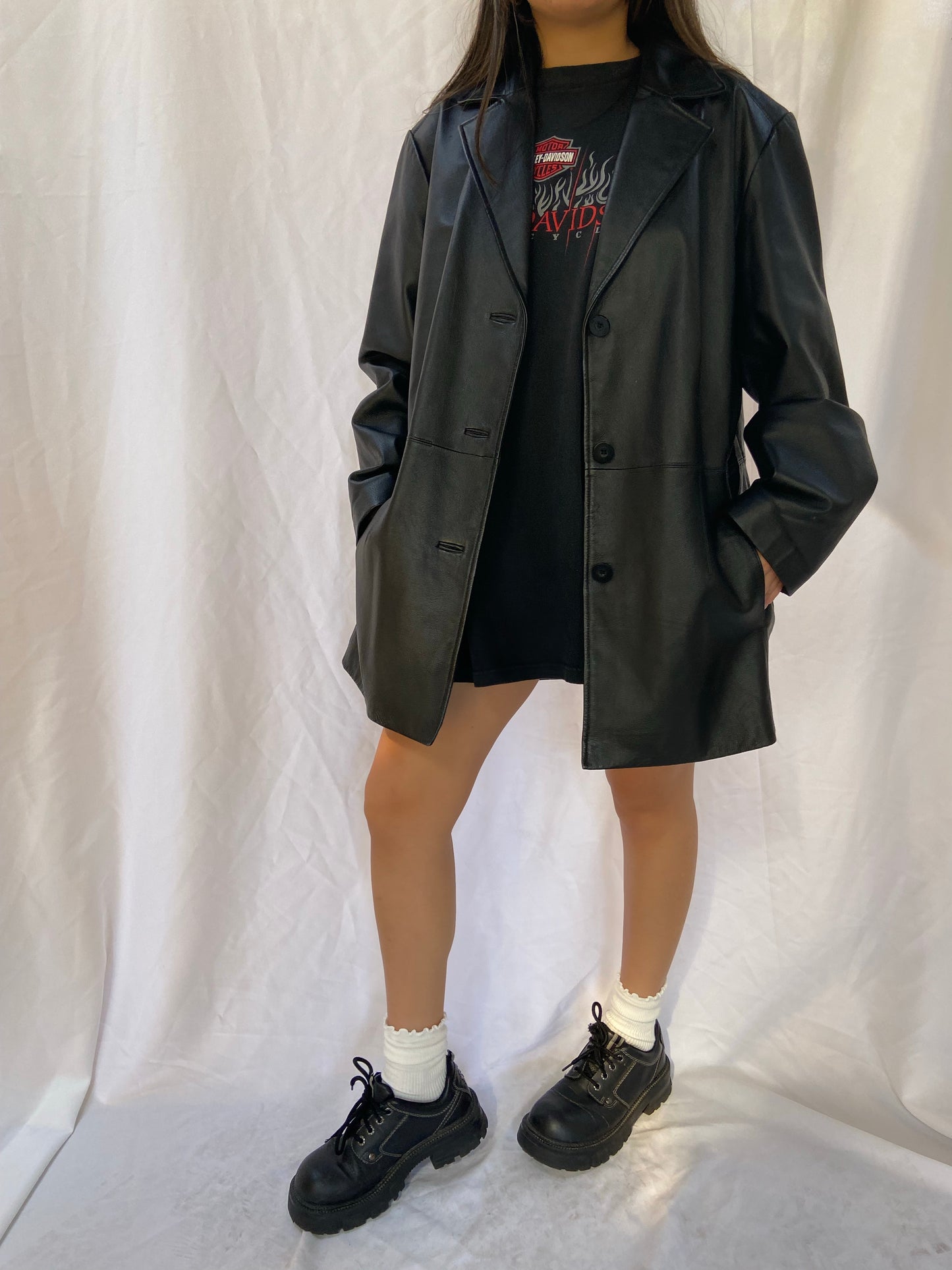Black Worthington Leather Jacket - XLarge