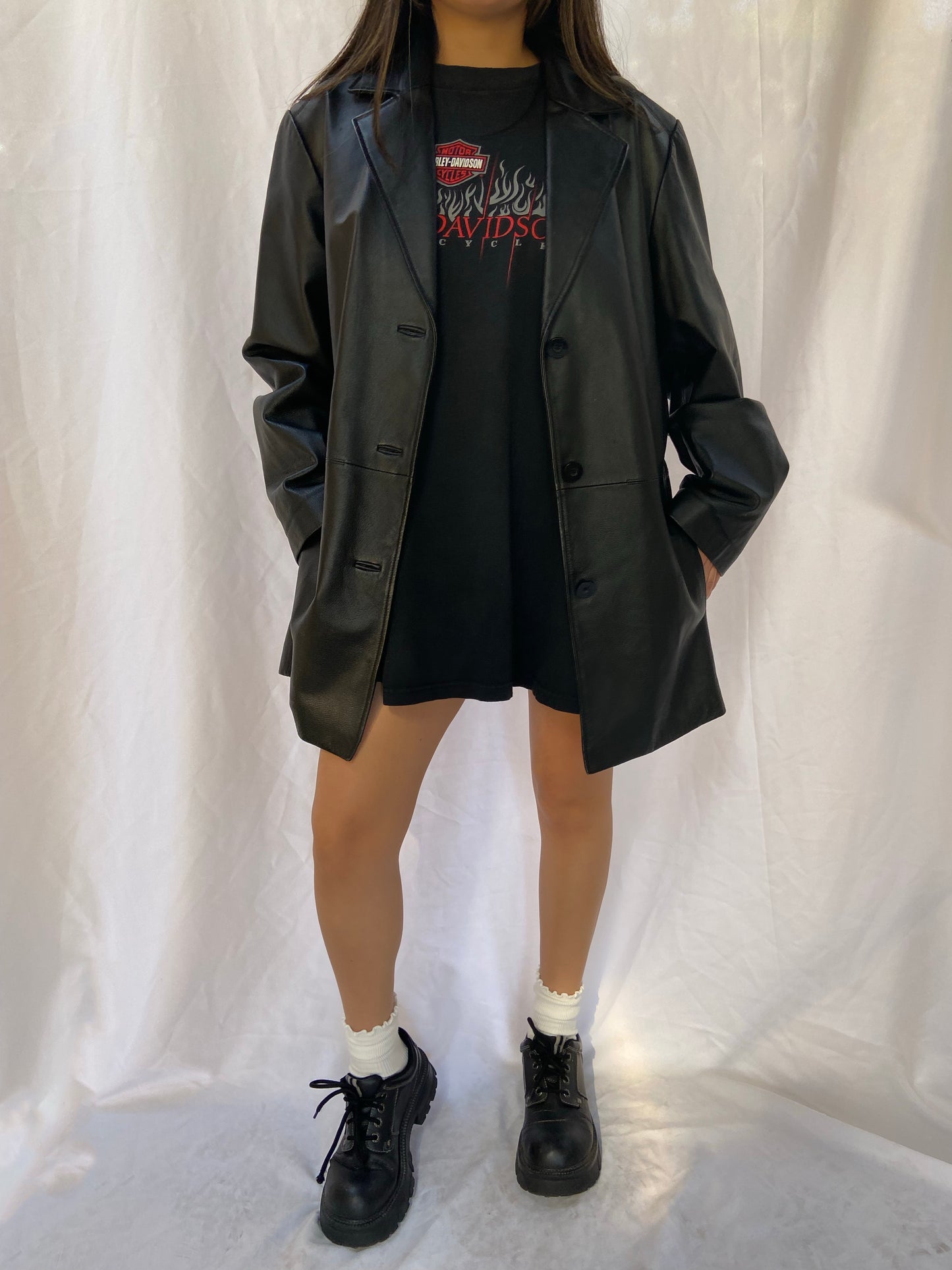 Black Worthington Leather Jacket - XLarge