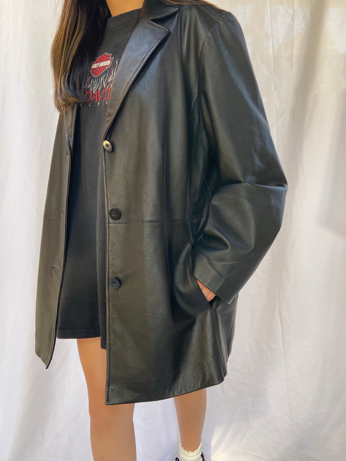 Black Worthington Leather Jacket - XLarge
