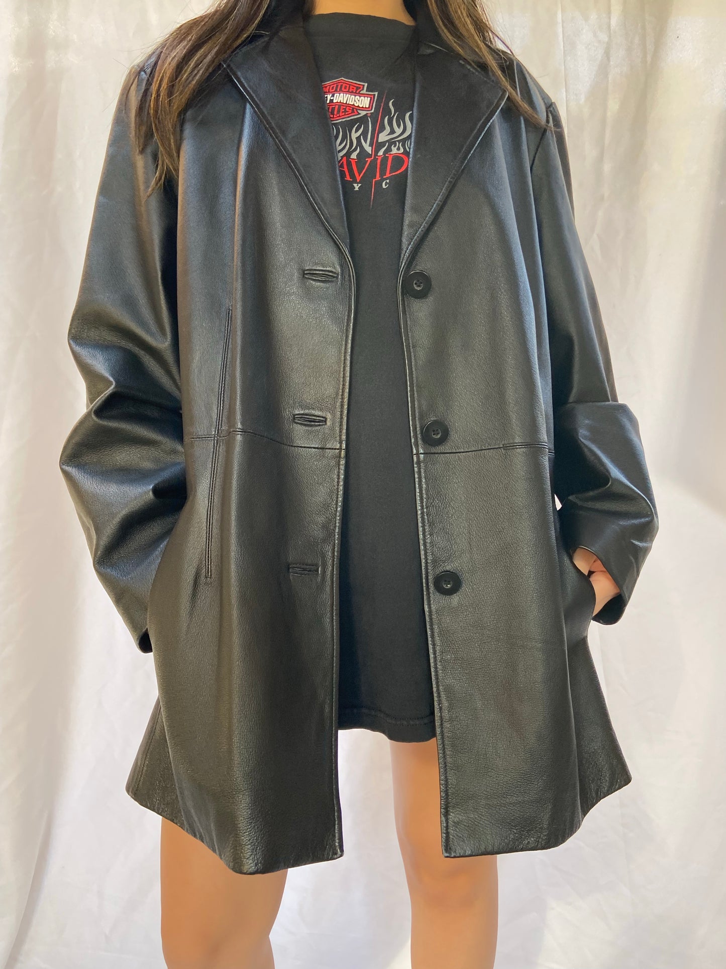 Black Worthington Leather Jacket - XLarge