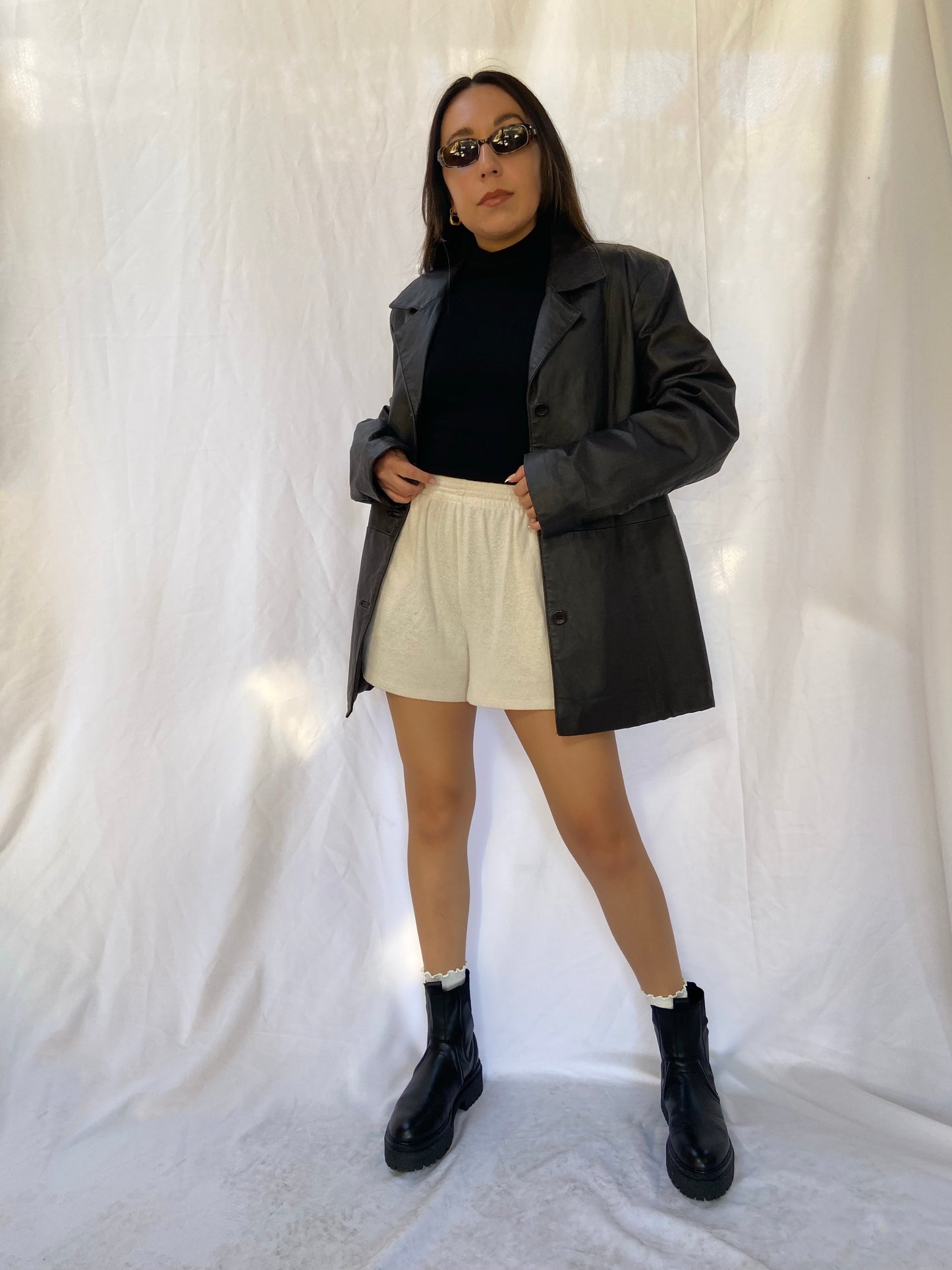 Brown Dialogue Leather Jacket - Large