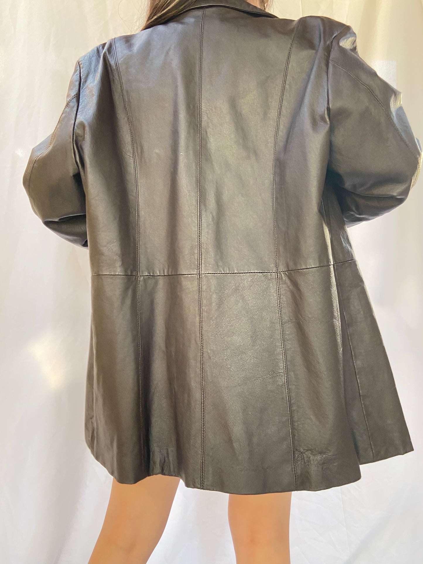 Brown Dialogue Leather Jacket - Large