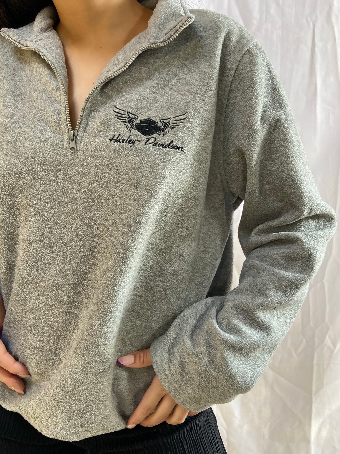 Grey Harley Davidson Fleece Jacket