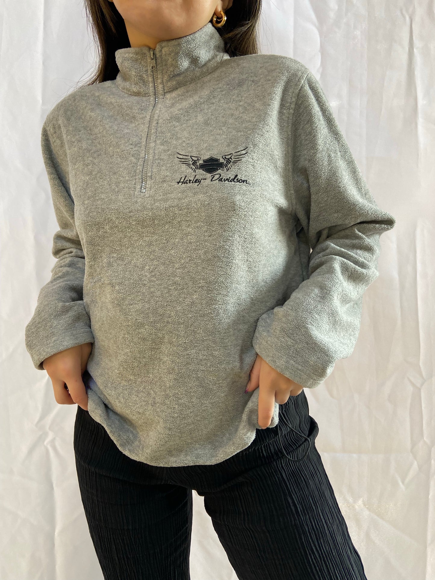 Grey Harley Davidson Fleece Jacket