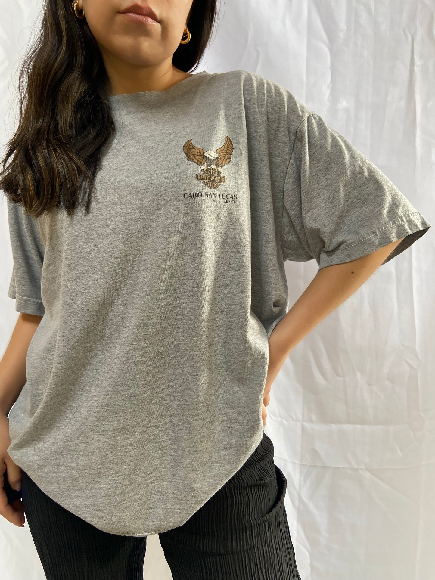 Grey Cabo San Lucas Harley Davidson Tee