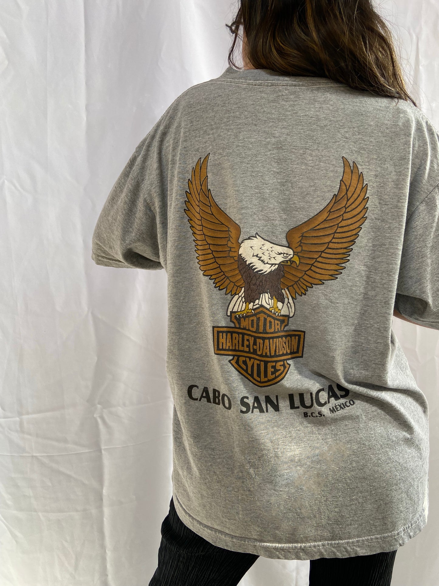 Grey Cabo San Lucas Harley Davidson Tee