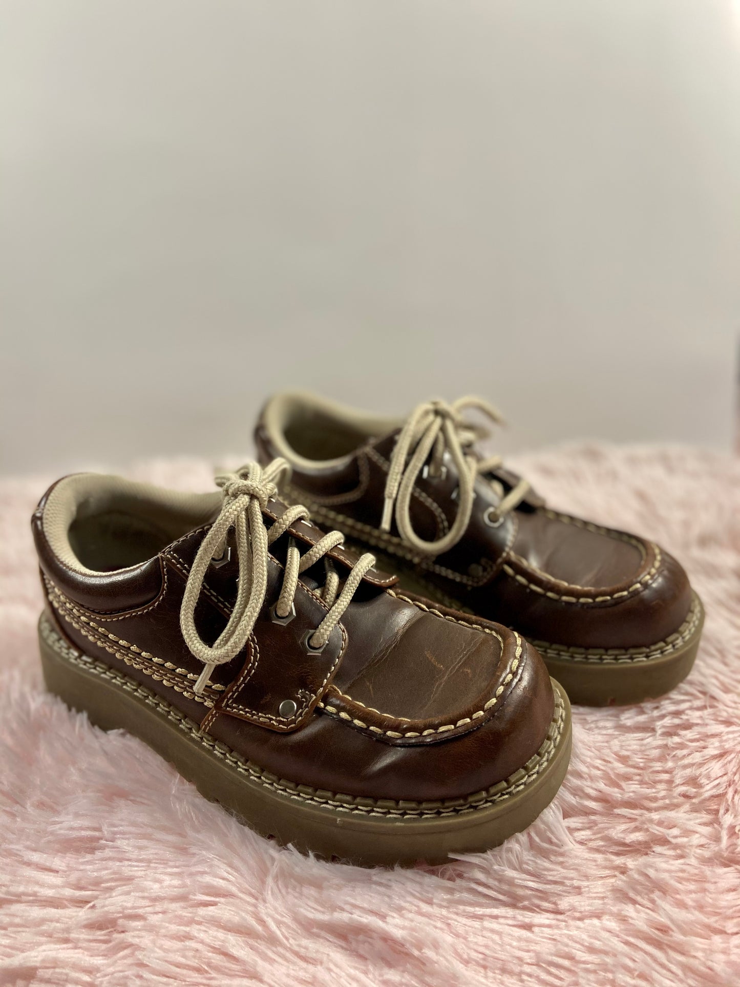 Brown Oxford Platforms - 6.5