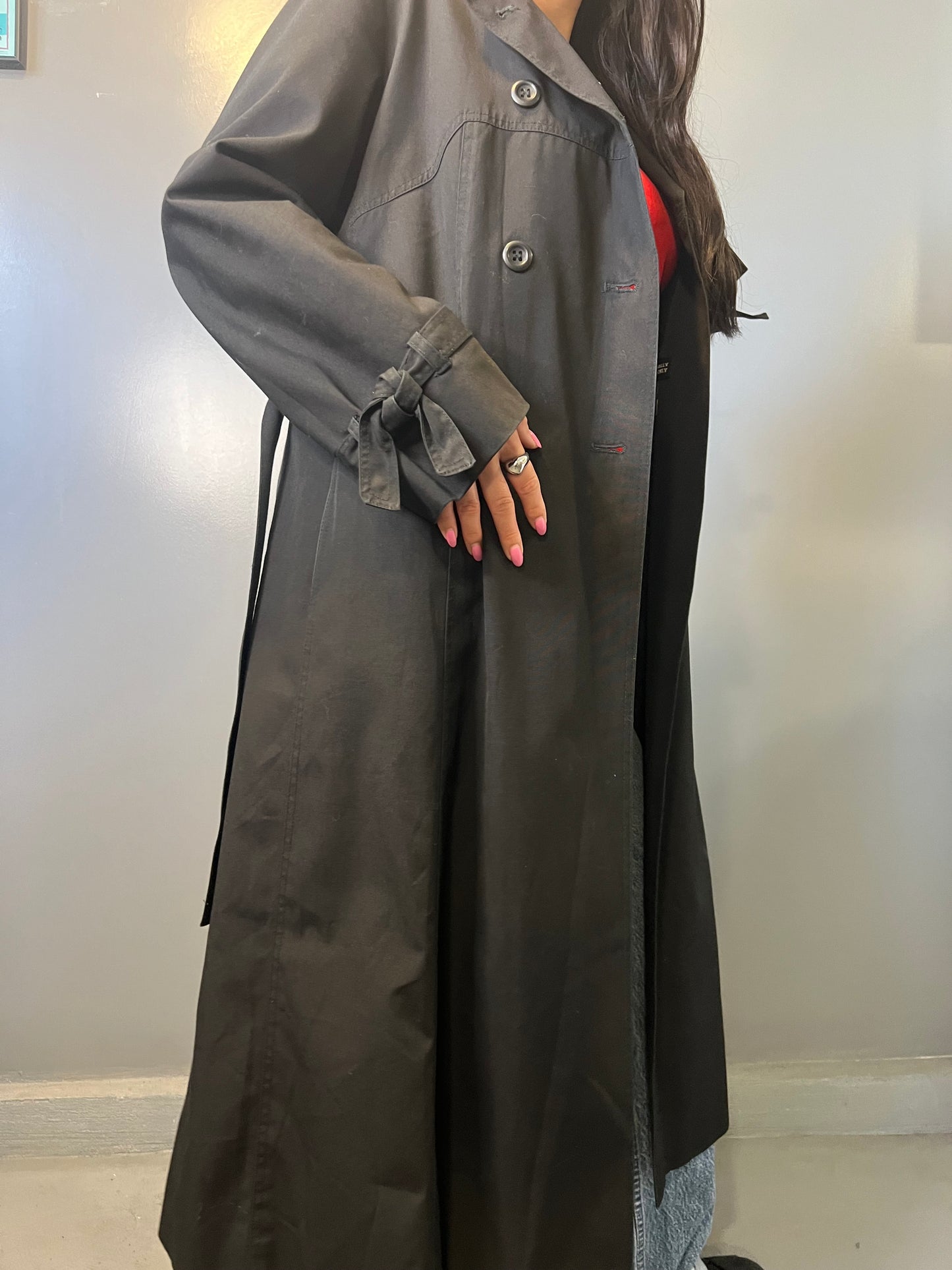 90's Roth-Le Cover Sport Black Trench Coat - S/M