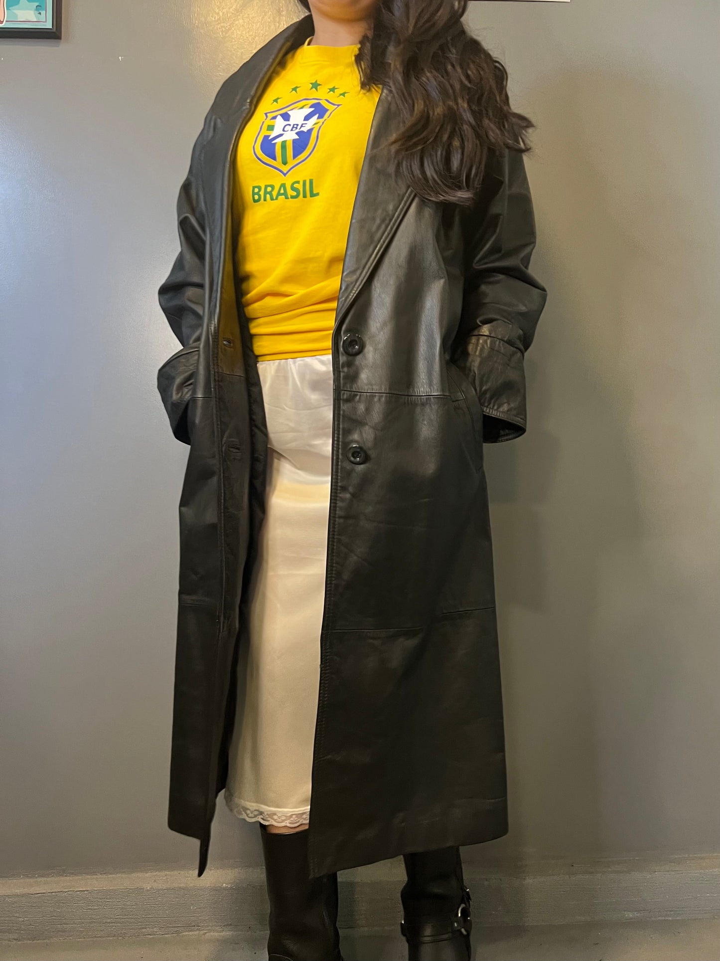 80’s Jacqueline Ferrar Leather Trench Coat - M/L