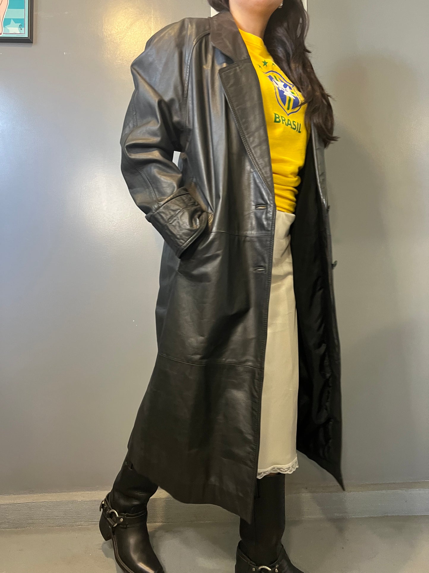 80’s Jacqueline Ferrar Leather Trench Coat - M/L