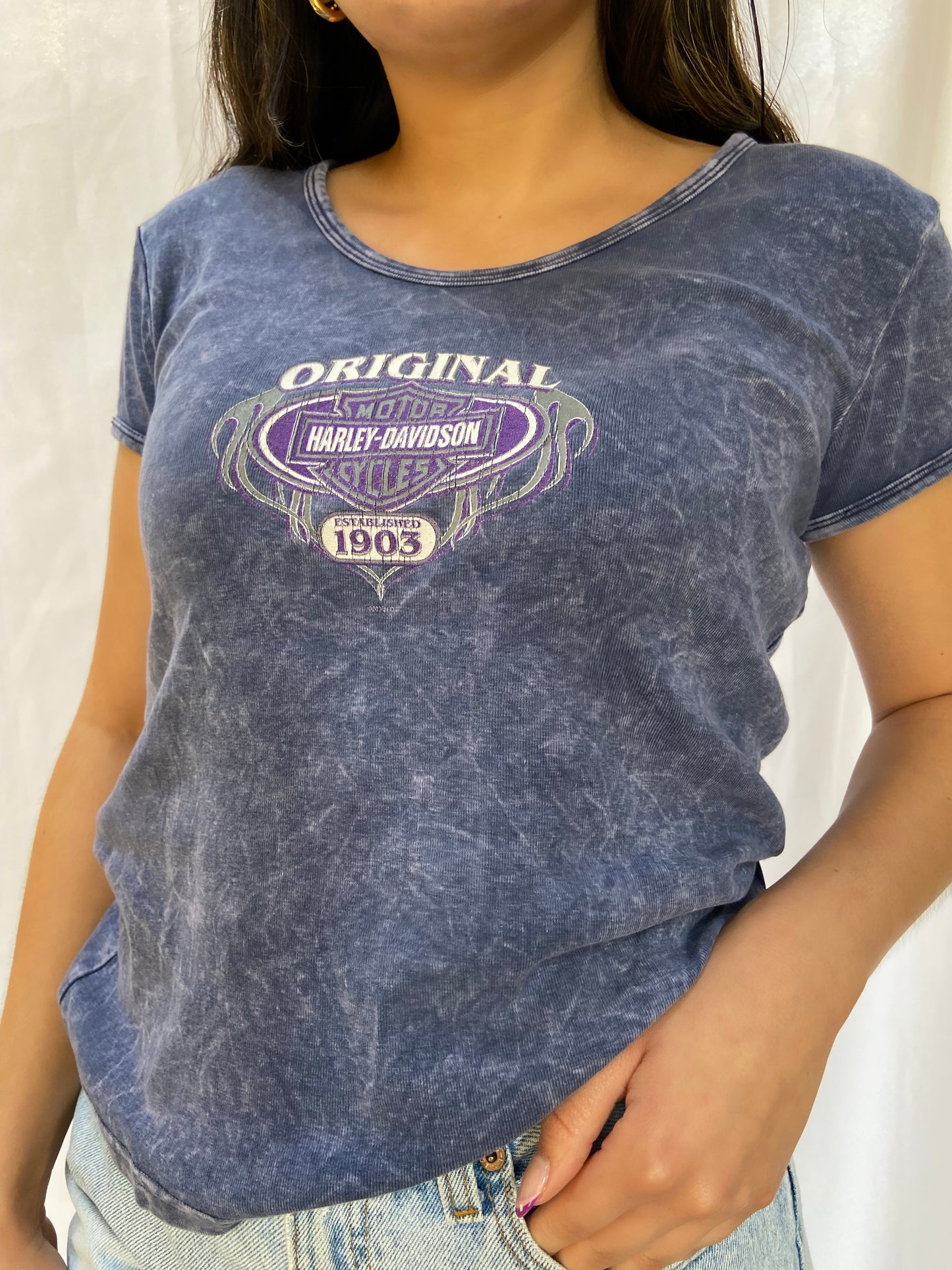 Blue Chi-Town Harley Girl Tee