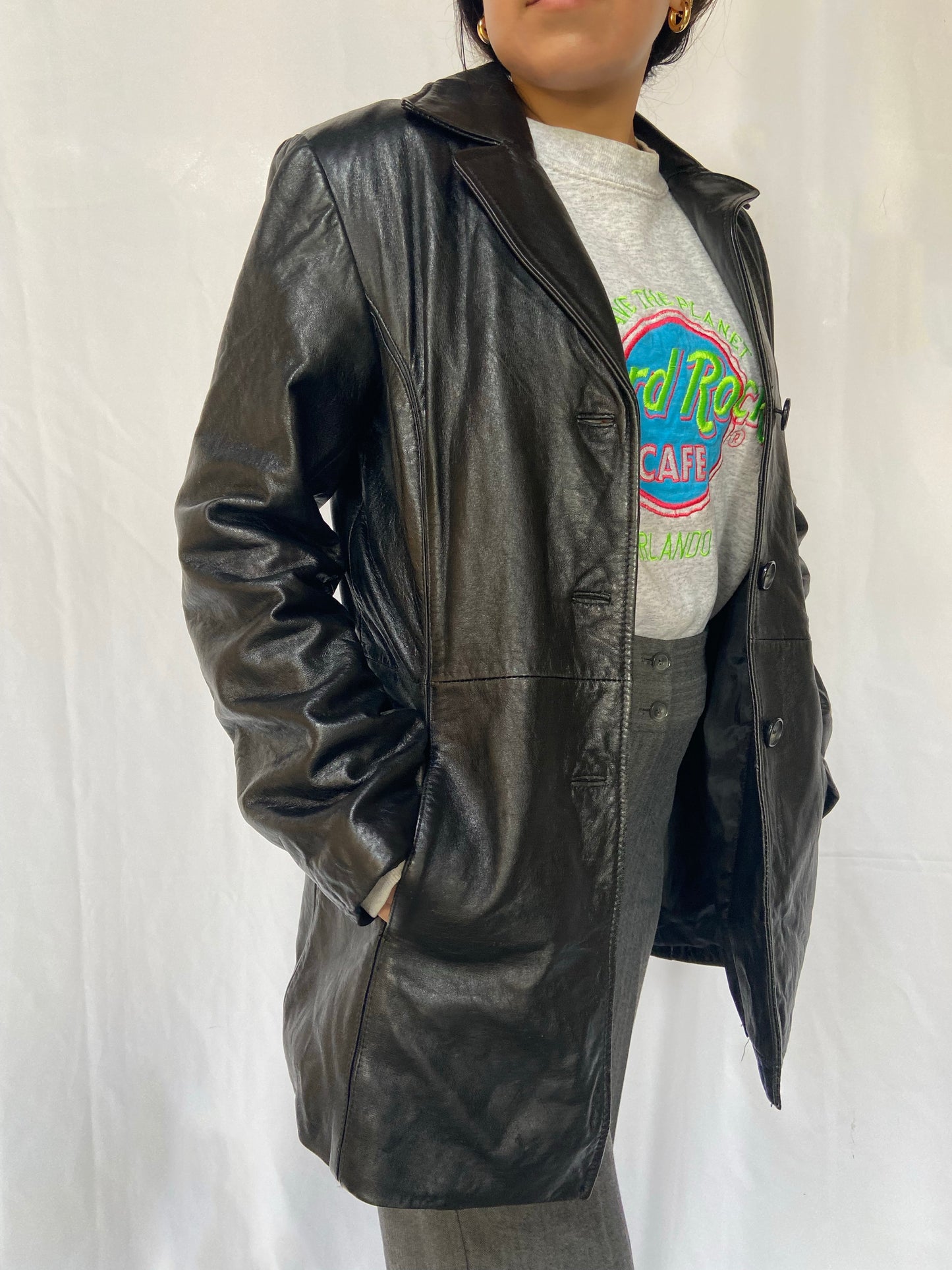 Black JLC New York Leather Jacket - Medium