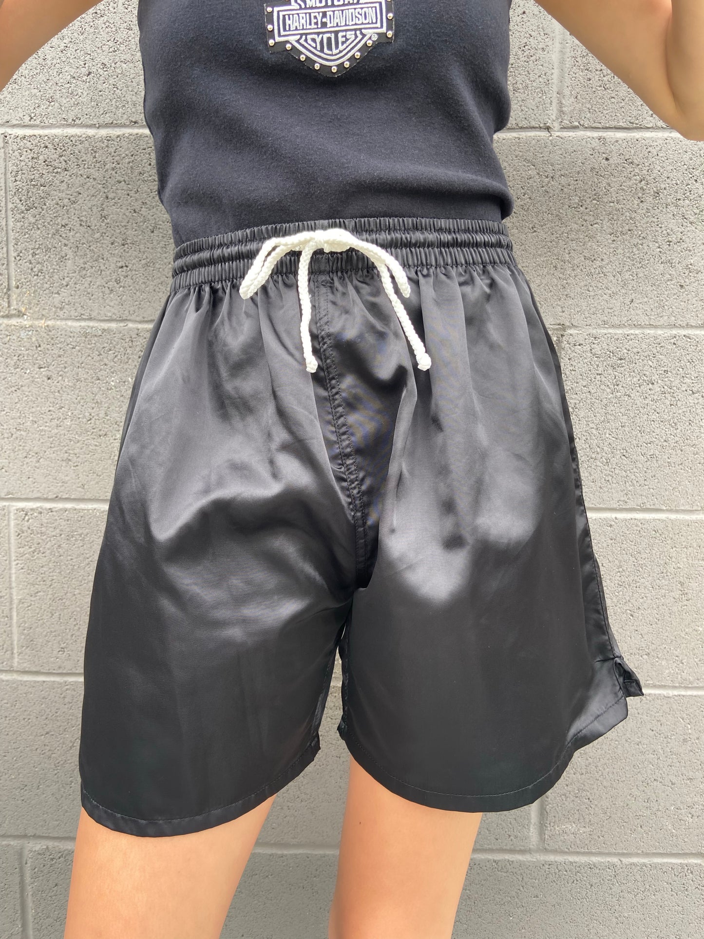 Black Nylon Shorts - 25"