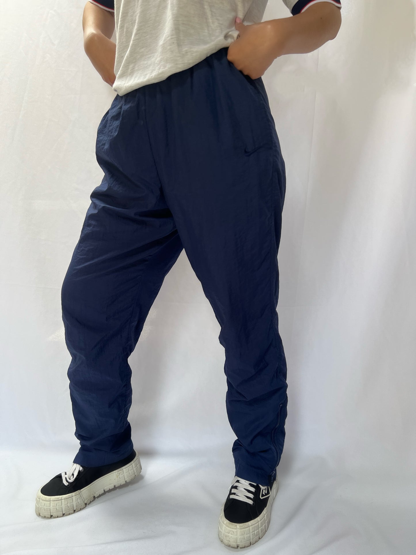 90's Nike Navy Nylon Pants - M