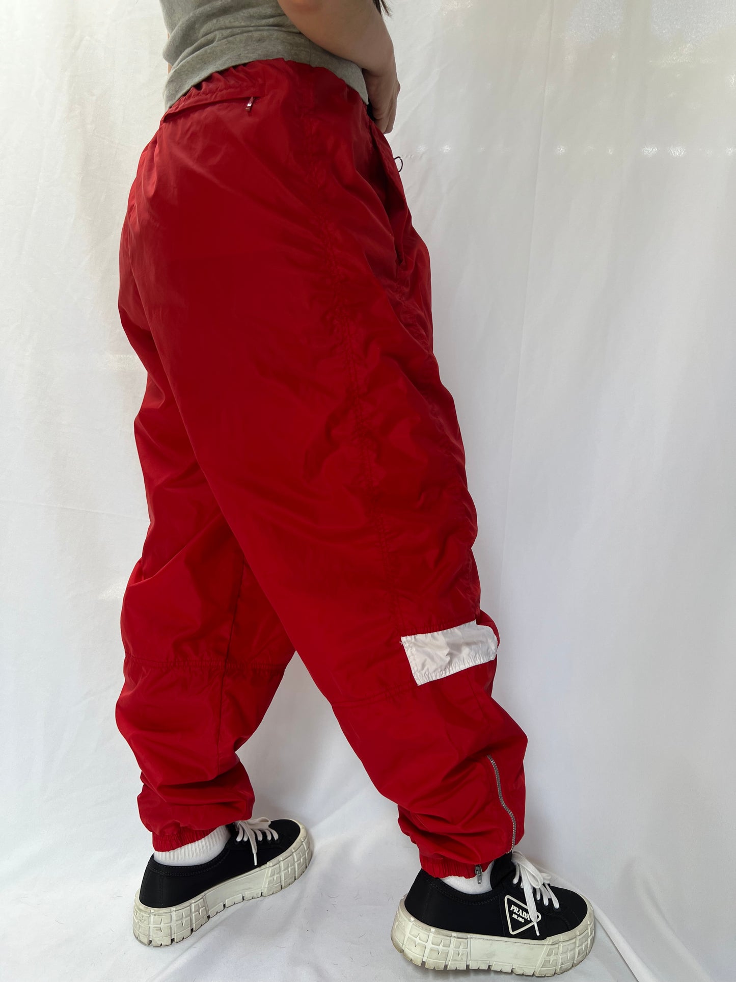 Nike Red/White Nylon Pants - XL