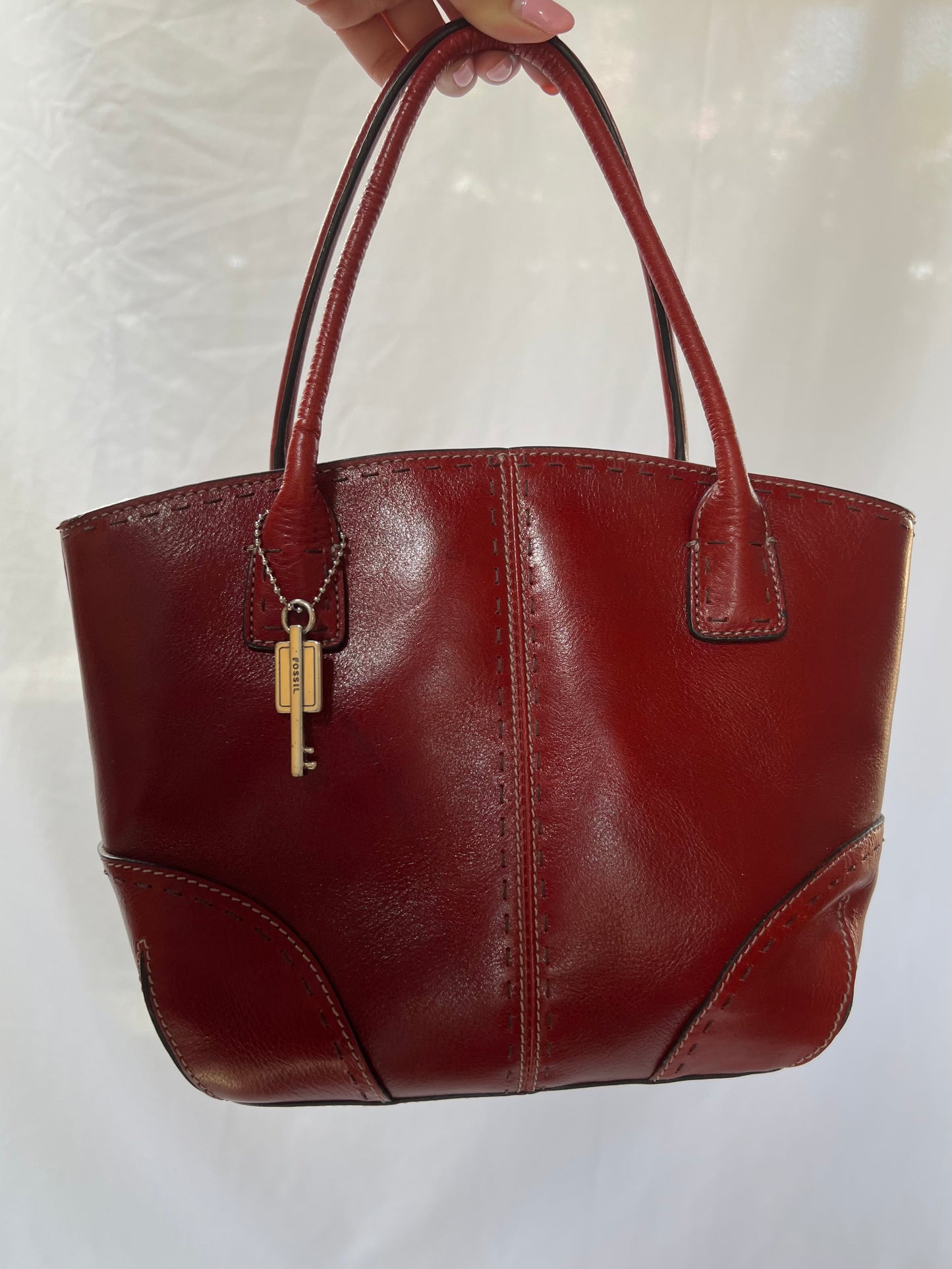 Red Leather Fossil Handbag