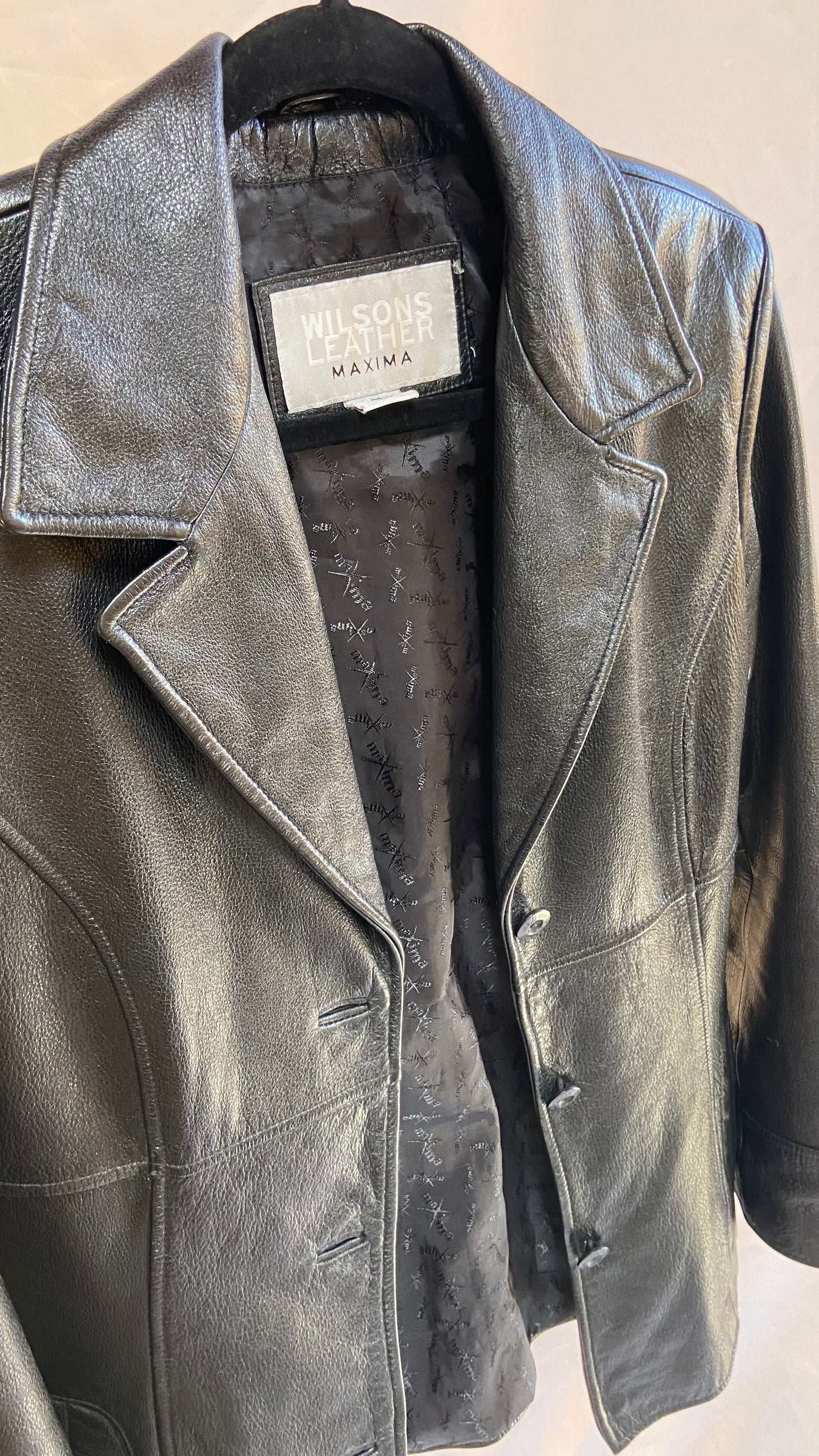 Black Wilsons Leather Jacket - Medium