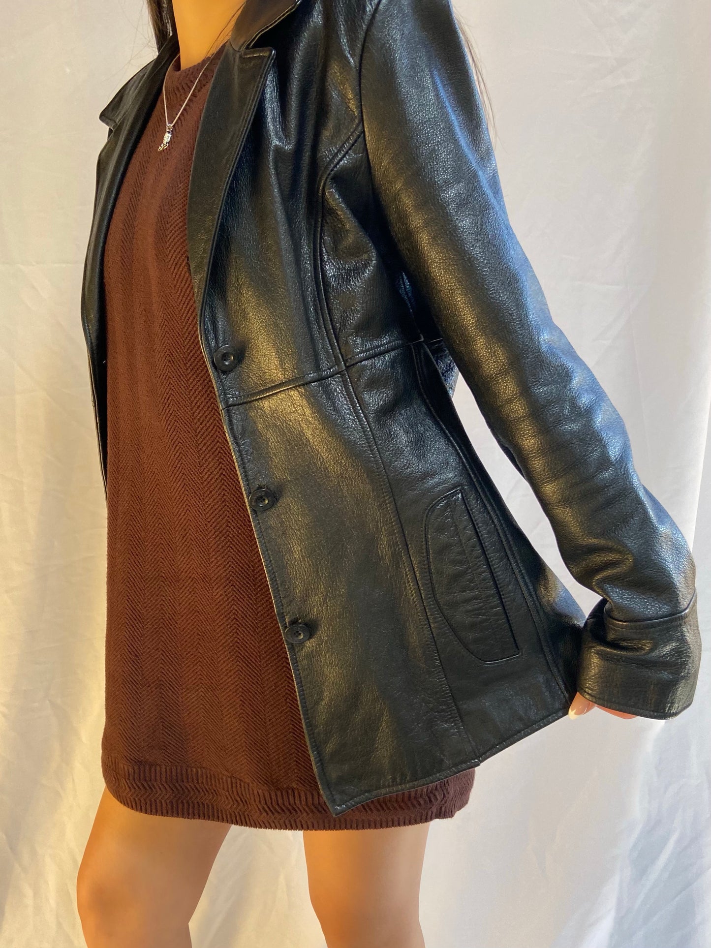 Black Wilsons Leather Jacket - Medium