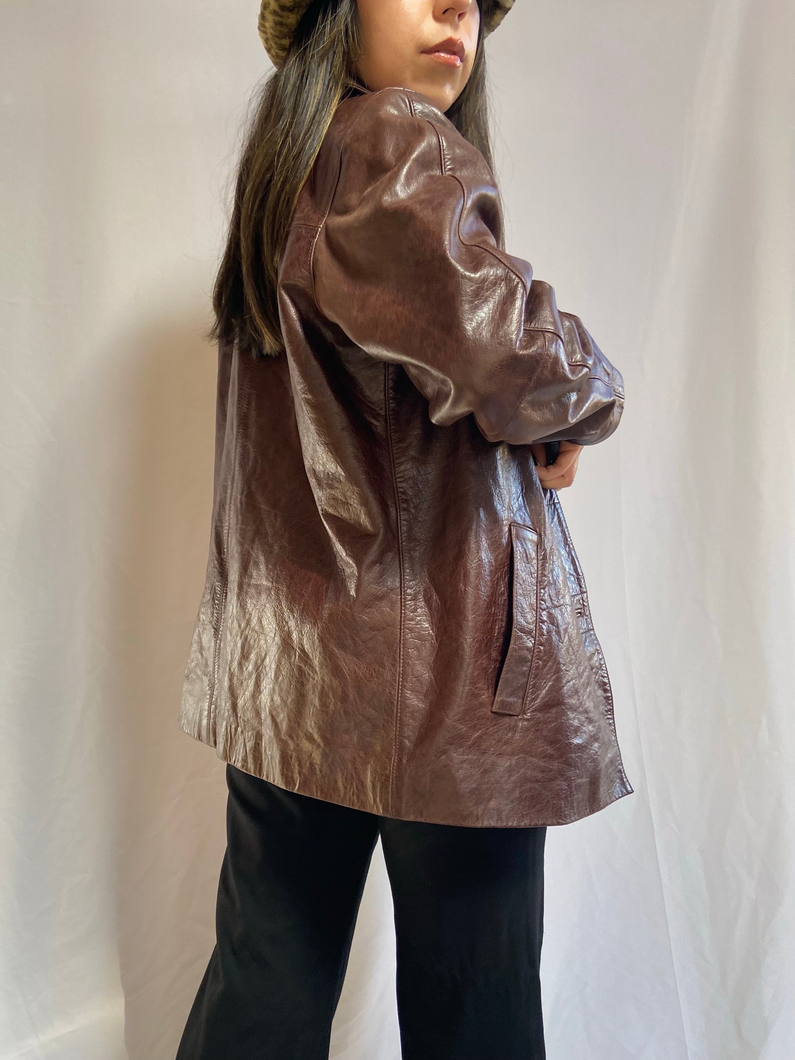 Brown Eddie Bauer Leather Jacket - Small – JReyesFashion