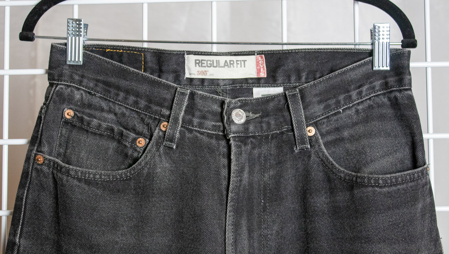 505 Levi's Black Jeans - 28x32