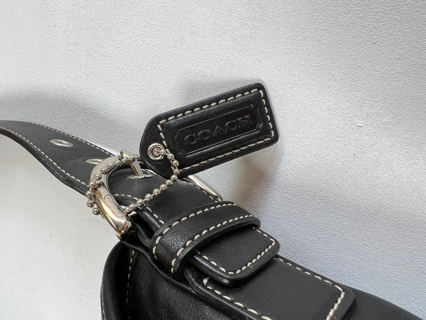 '05 COACH Leather Flap Bag - Black