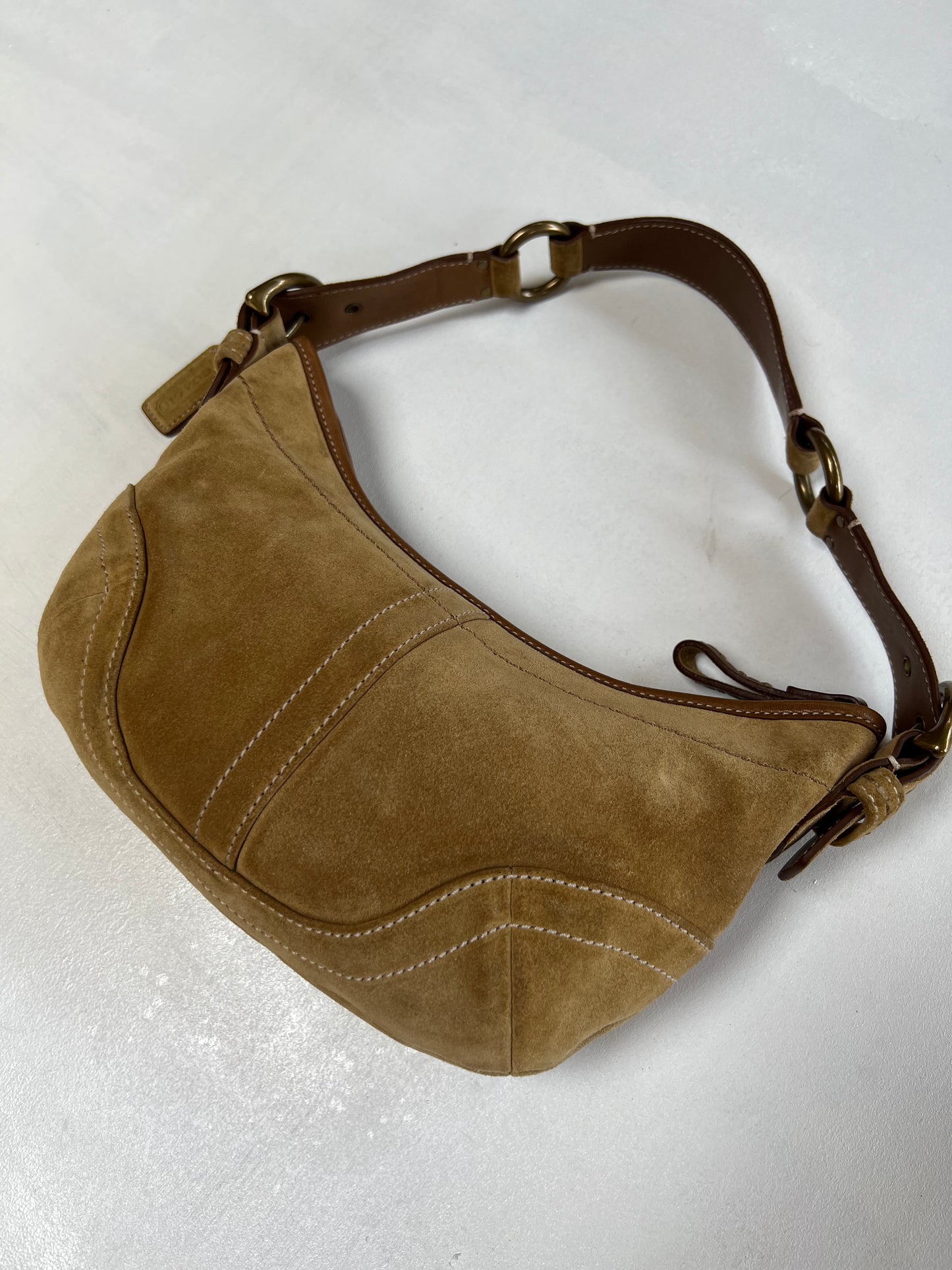 '04 COACH Suede Baguette Bag - Khaki