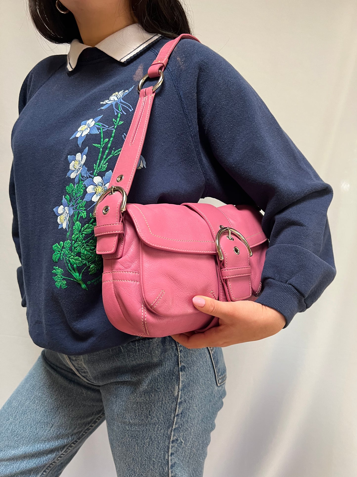 '05 COACH Leather Handbag - Pink