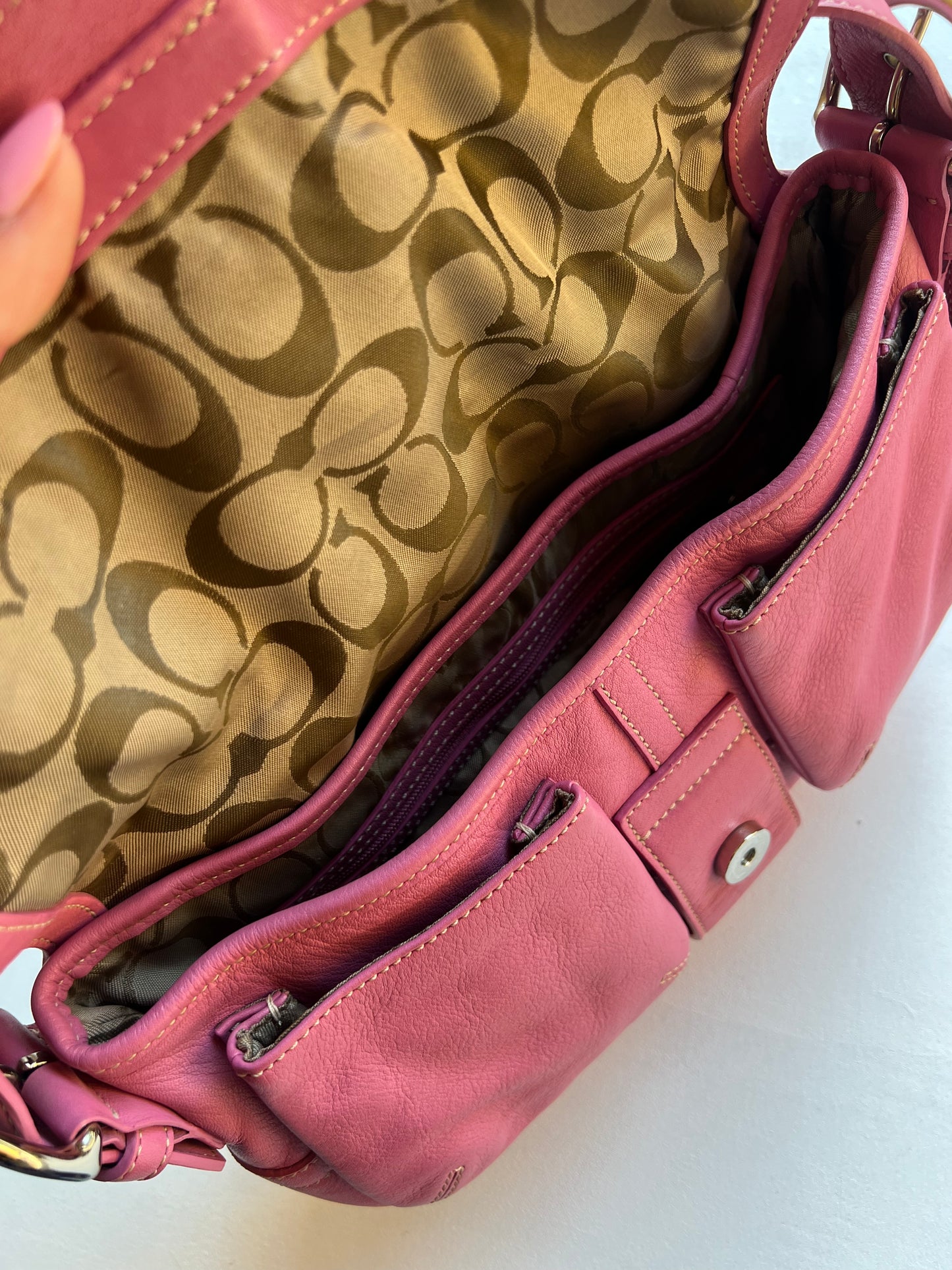 '05 COACH Leather Handbag - Pink