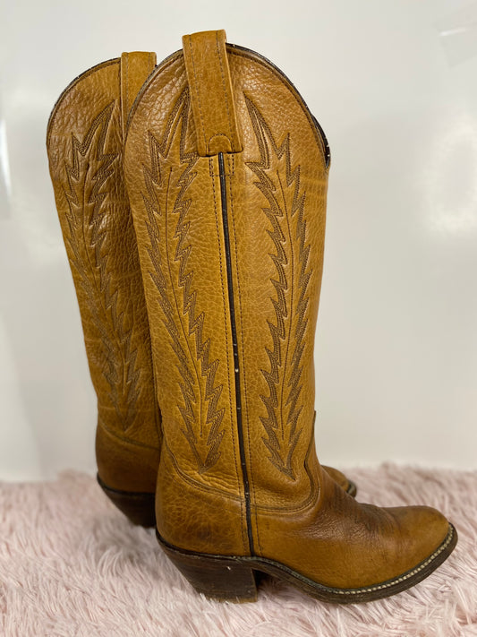 Tan Cowboy Boots - 5