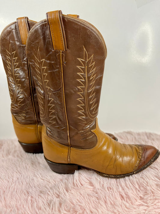 Tan/Brown Cowboy Boots - 9.5