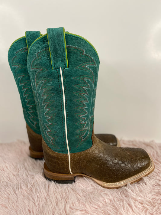 Teal Duotone Cowboy Boots - 5