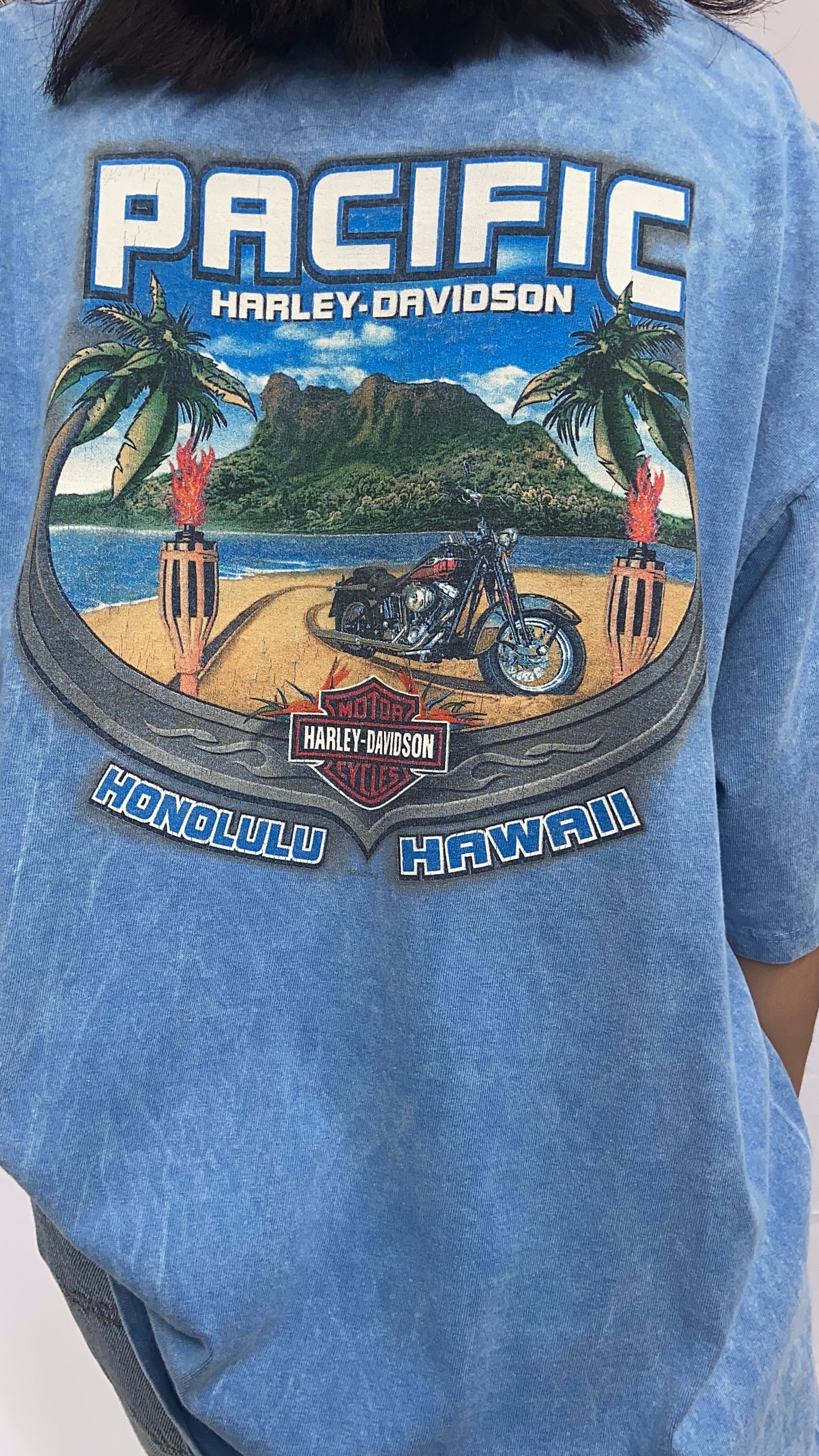 Blue Honolulu Harley Davidson Tee