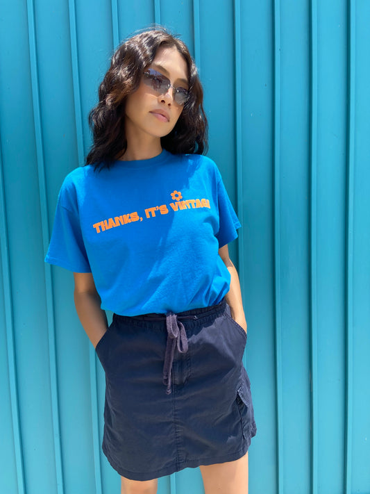 Thanks, It’s Vintage Tee - Turquoise/ Orange - Medium