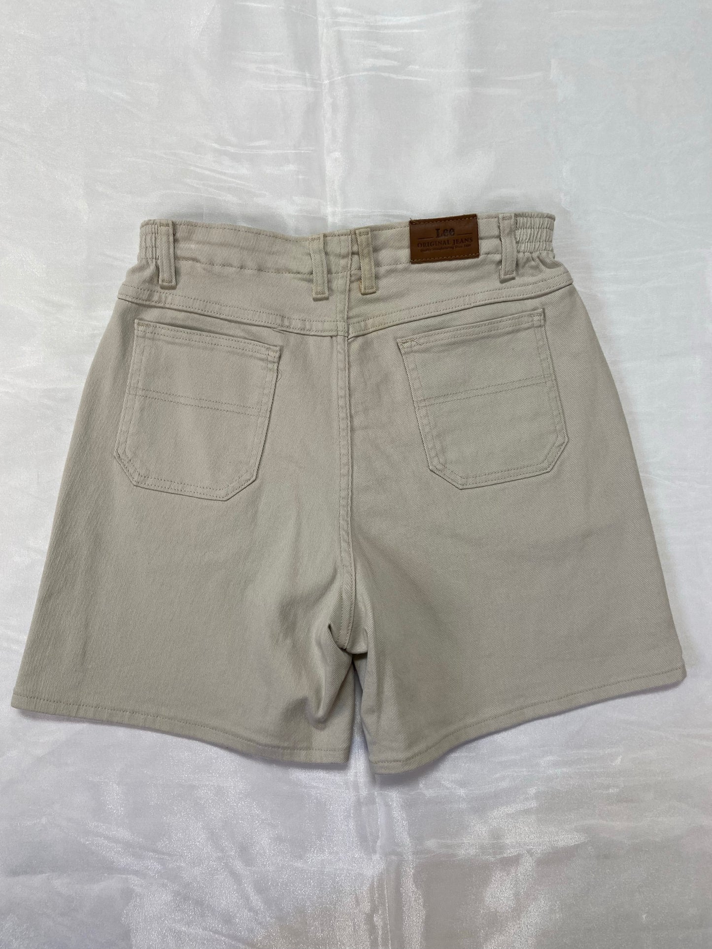 Khaki Lee Elastic Denim Shorts - 29”