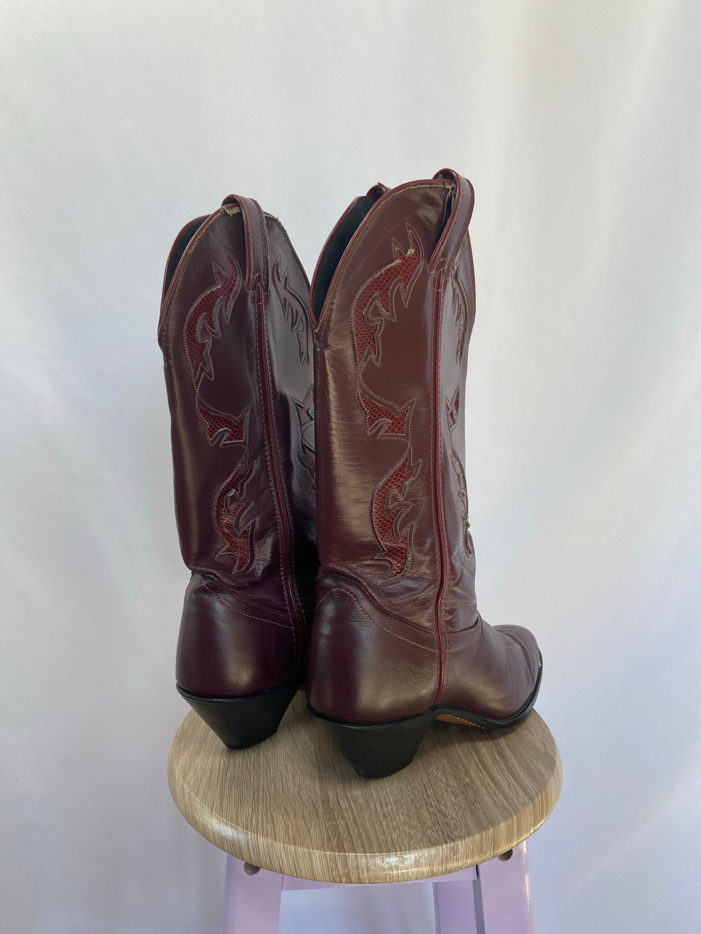 Burgundy Cowboy Boots - 8